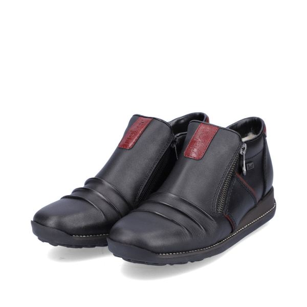 Rieker Leather Women's short boots| 44266 Ankle Boots - Black | Free Delivery