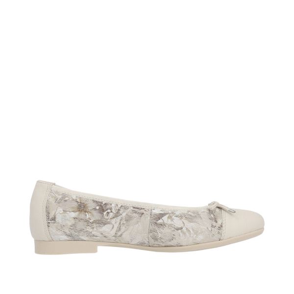 Remonte Women's shoes | Style D0K04 Dress Ballerina - Beige Combination | Free Delivery