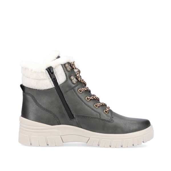 Remonte Leather Women's Short Boots | D0E71 Ankle Boots - Green Combination | Free Delivery