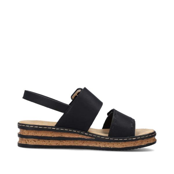 Rieker Women's sandals | Style 62950 Casual Sandal - Black | Free Delivery