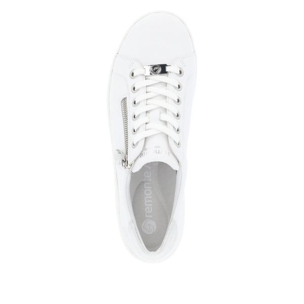 Remonte Women's shoes | Style D1E03 Athletic Lace-up with zip - White Combination | Free Delivery