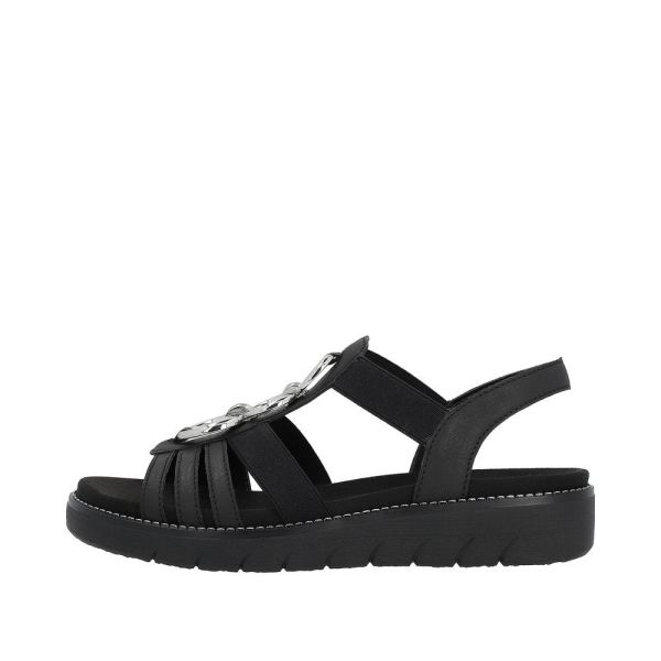 Remonte Women's sandals | Style D2073 Casual Sandal - Black | Free Delivery