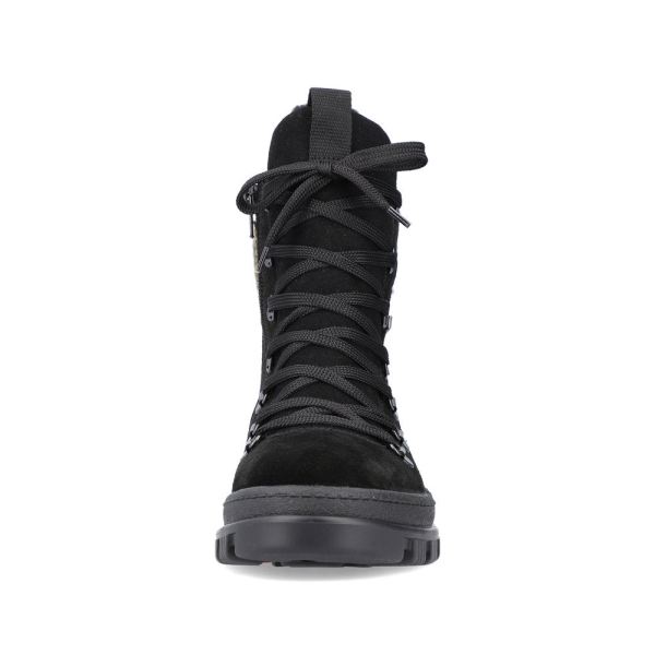 Rieker Suede leather Women's Mid height boots | X8200 Mid-height Boots Flip Grip - Black | Free Delivery