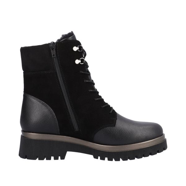 Remonte Suede Leather Women's Mid Height Boots| D1B73 Mid-height Boots - Black | Free Delivery