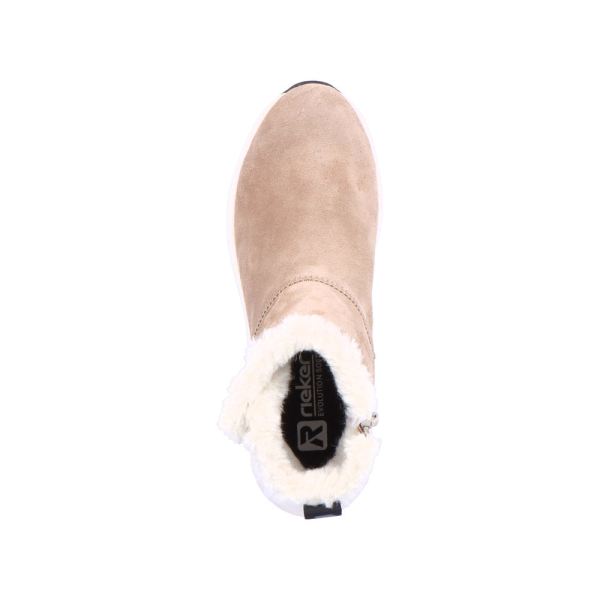 Rieker EVOLUTION Suede leather Women's Short Boots| 42170 Ankle Boots - Beige | Free Delivery