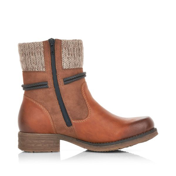 Rieker Synthetic Material Women's short boots| 79688 Ankle Boots - Brown | Free Delivery