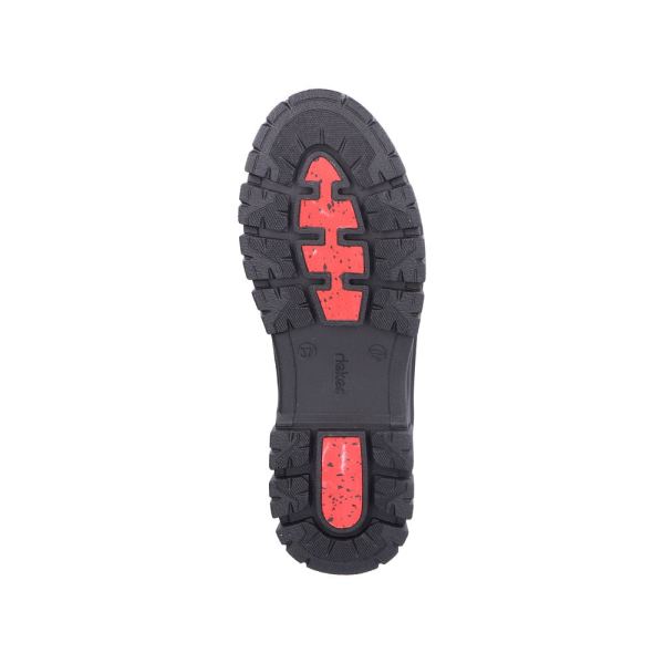 Rieker Leather Women's short boots. Z1042 Ankle Boots. Fiber Grip - Black | Free Delivery