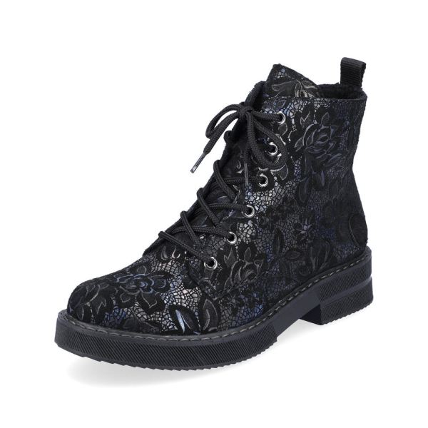 Rieker Synthetic leather Women's Short Boots| 72010-14 Ankle Boots - Blue Combination | Free Delivery