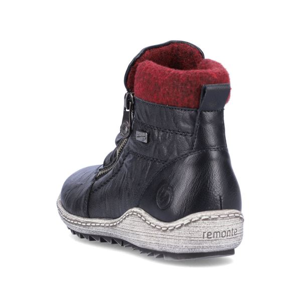 Remonte Leather Women's Mid Height Boots| R1486-22 Mid-height Boots - Black Combination | Free Delivery