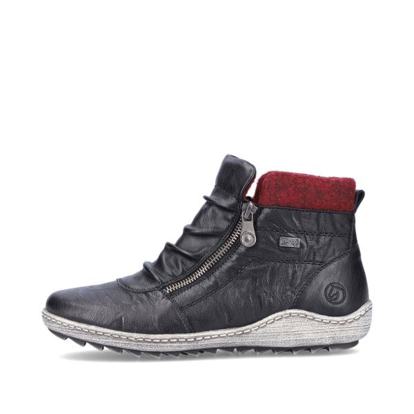 Remonte Leather Women's Mid Height Boots| R1486-22 Mid-height Boots - Black Combination | Free Delivery