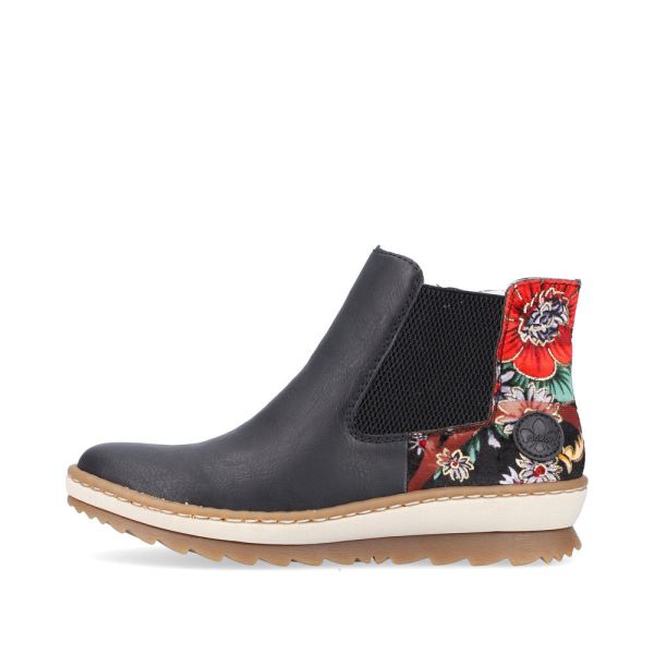 Rieker Synthetic leather Women's Short Boots| Z8689 Ankle Boots - Black Combination | Free Delivery