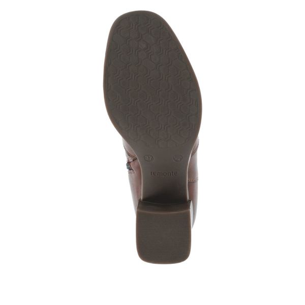 Remonte Leather Women's mid height boots| D0V73 Mid-height Boots - Brown | Free Delivery