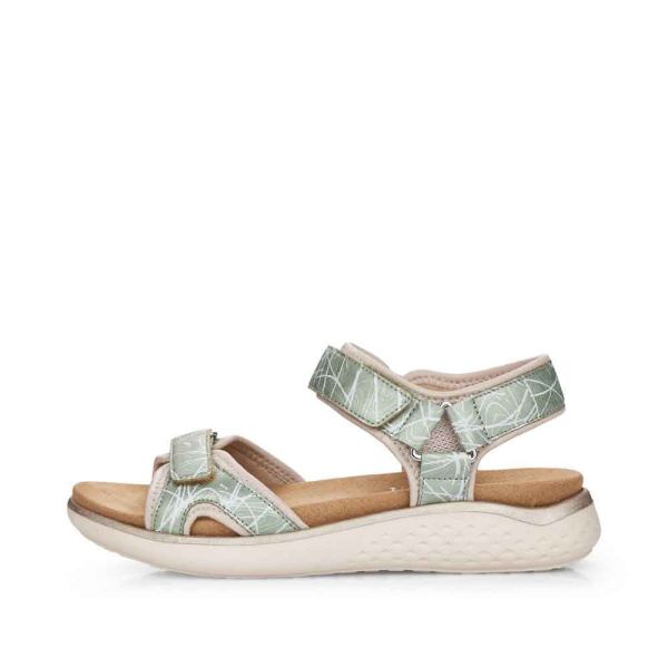 Remonte Women's sandals | Style D7752 Casual Sandal - Green Combination | Free Delivery