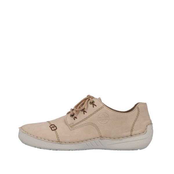 Rieker Women's shoes | Style 52520 Casual Lace-up - Beige | Free Delivery