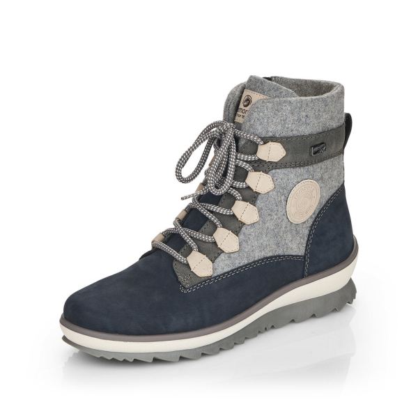 Remonte Synthetic leather Women's mid height boots| R8481 Ankle Boots - Grey Combination | Free Delivery