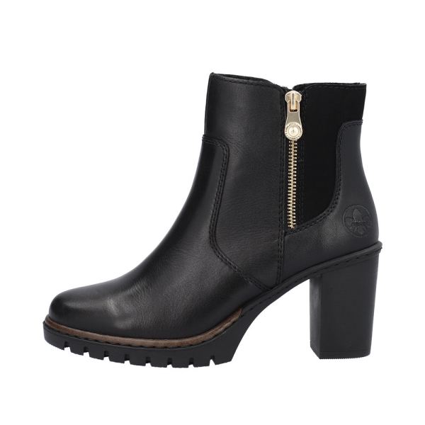 Rieker Leather Women's short boots | Y2557 Ankle Boots - Black | Free Delivery