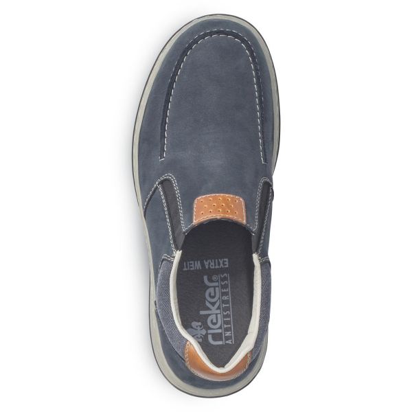 Rieker Men's shoes | Style 17360 Casual Slip-on - Blue | Free Delivery