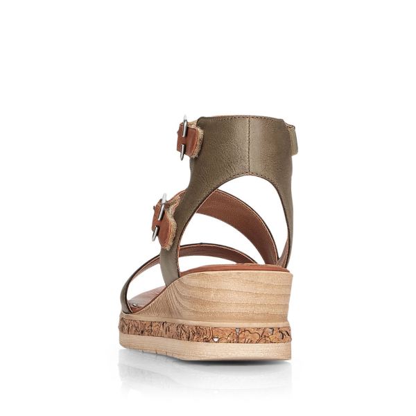 Remonte Women's sandals | Style D3052 Casual Sandal - Green Combination | Free Delivery