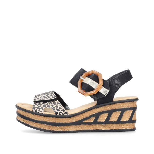 Rieker Women's sandals | Style 68176 Dress Sandal - Black Combination | Free Delivery