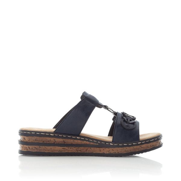 Rieker Women's sandals | Style 62936 Casual Mule - Blue | Free Delivery