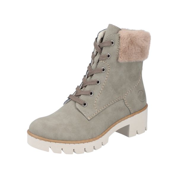 Rieker Synthetic Material Women's short boots| X5718 Ankle Boots - Green | Free Delivery