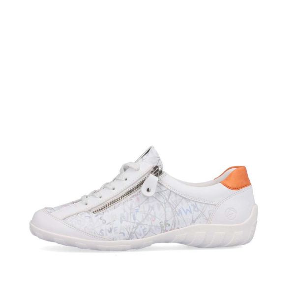 Remonte Women's shoes | Style R3406 Casual Lace-up with zip - White Combination | Free Delivery