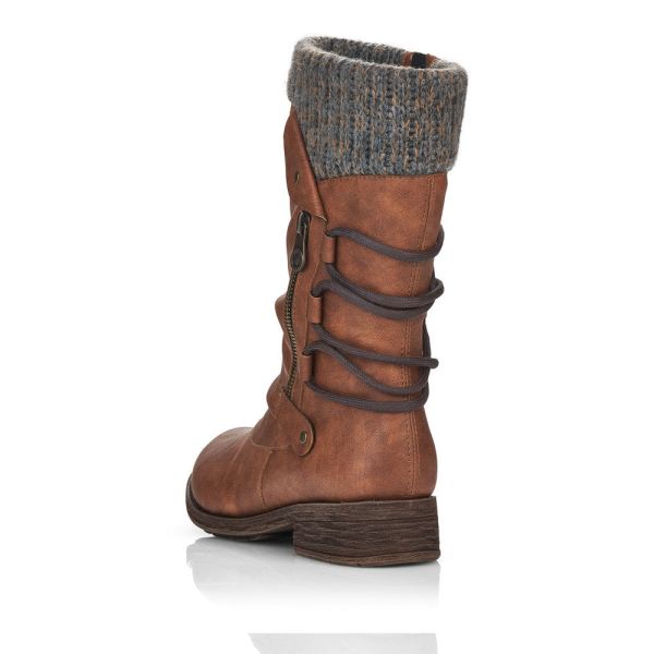 Remonte Synthetic Material Women's Mid Height Boots| D8070-01 Mid-height Boots - Brown Combination | Free Delivery