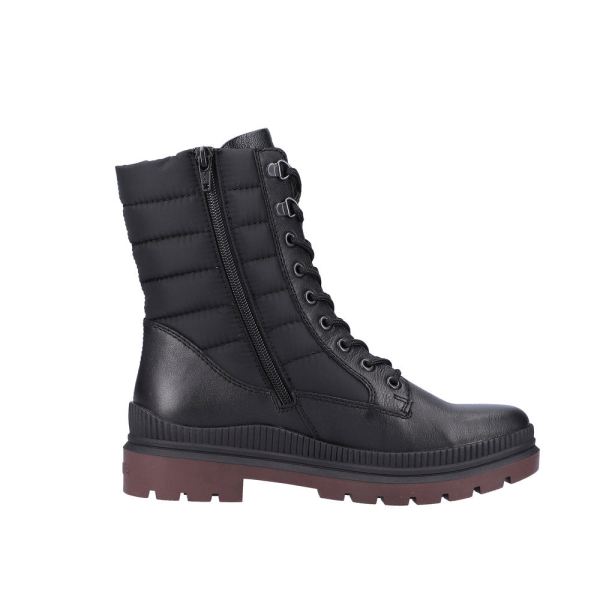 Remonte Leather Women's Mid Height Boots| D0C76 Mid-height BootsFiber Grip - Black | Free Delivery