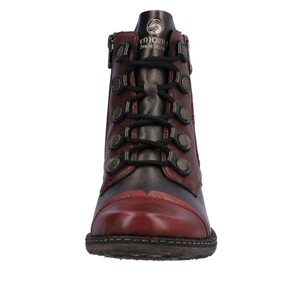 Remonte Synthetic Material Women's mid height boots| D4391 Mid-height Boots - Red Combination | Free Delivery