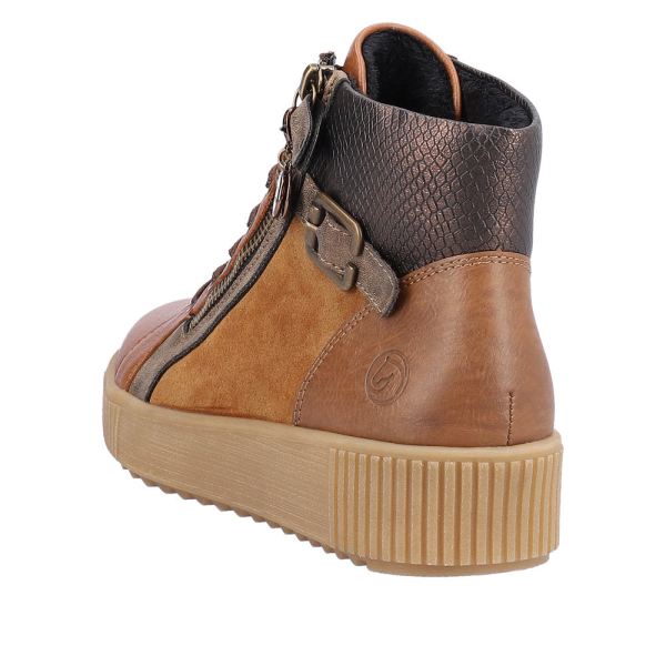 Remonte Synthetic Material Women's mid height boots| R7997 Mid-height Boots - Brown Combination | Free Delivery