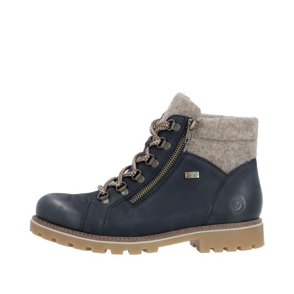 Remonte Suede Leather Women's Mid Height Boots| D7478 Mid-height Boots - Blue Combination | Free Delivery