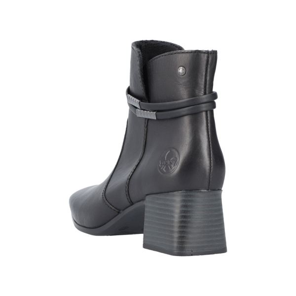 Rieker Leather Women's short boots| 70973 Ankle Boots - Black | Free Delivery