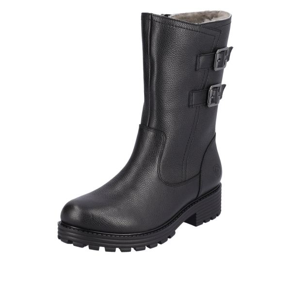 Remonte Leather Women's Mid Height Boots| D0W76 Mid-height Boots - Black | Free Delivery
