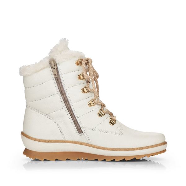 Remonte Leather Women's Mid Height Boots| R8480-01 Mid-height Boots - White | Free Delivery