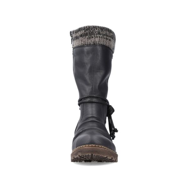 Rieker Synthetic leather Women's Mid height boots| Z4755 Mid-height Boots - Black | Free Delivery