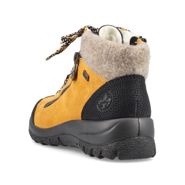 Rieker Suede leather Women's short boots| L7132 Ankle Boots - Yellow Combination | Free Delivery