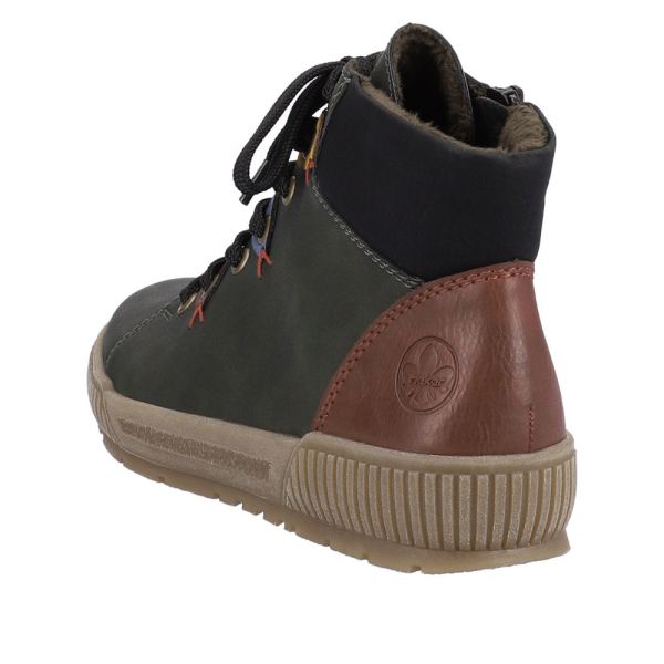 Rieker Synthetic Material Women's short boots| N0711 Ankle Boots - Green Combination | Free Delivery
