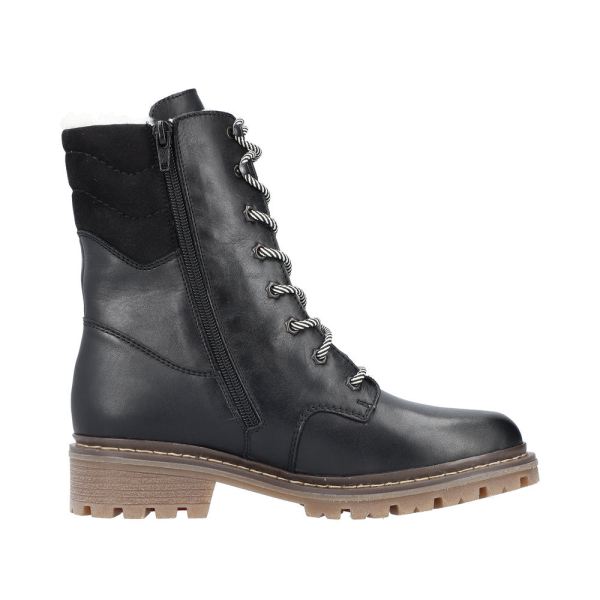 Rieker Leather Women's mid height boots | Y9232 Mid-height BootsFiber Grip - Black | Free Delivery