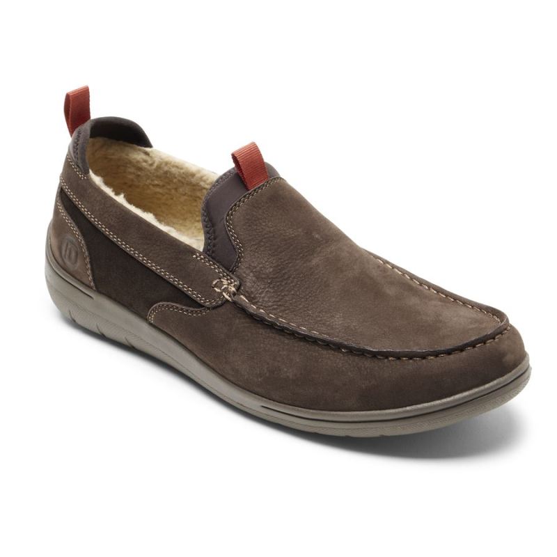 ROCKPORT - MEN'S FITSMART SLIPPER-DARK BROWN