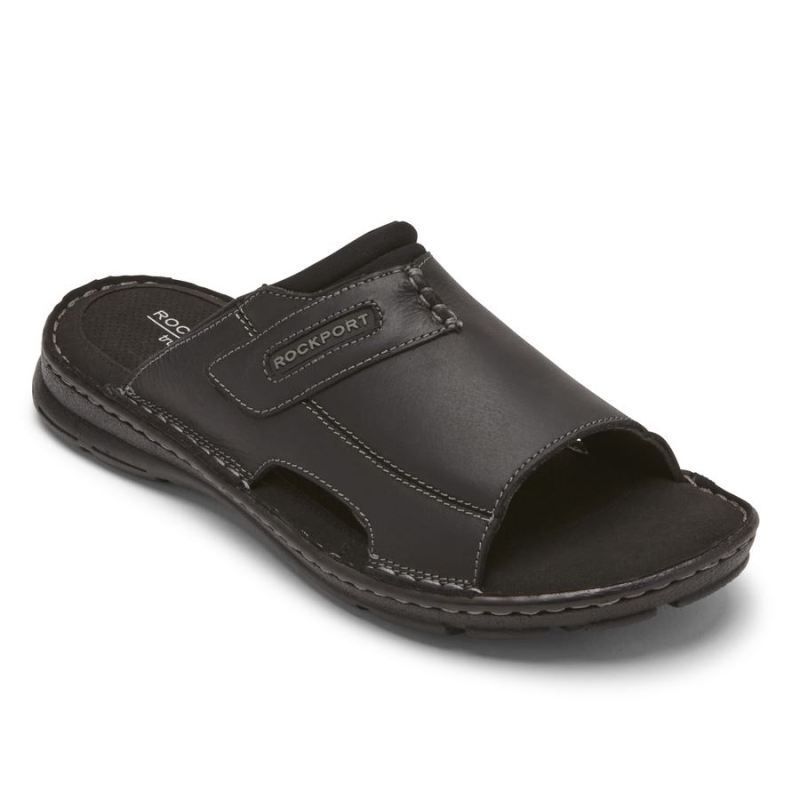 ROCKPORT - MEN'S DARWYN 2 SLIDE SANDAL-BLACK LEATHER II