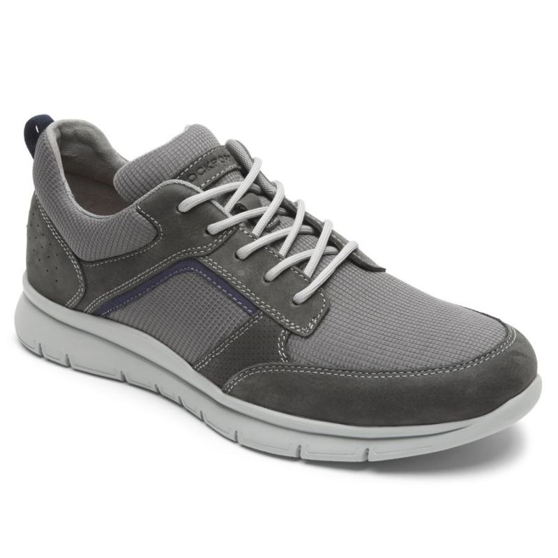 ROCKPORT - MEN'S PRIMETIME CASUAL MUDGUARD SNEAKER-GREY MESH/LEA