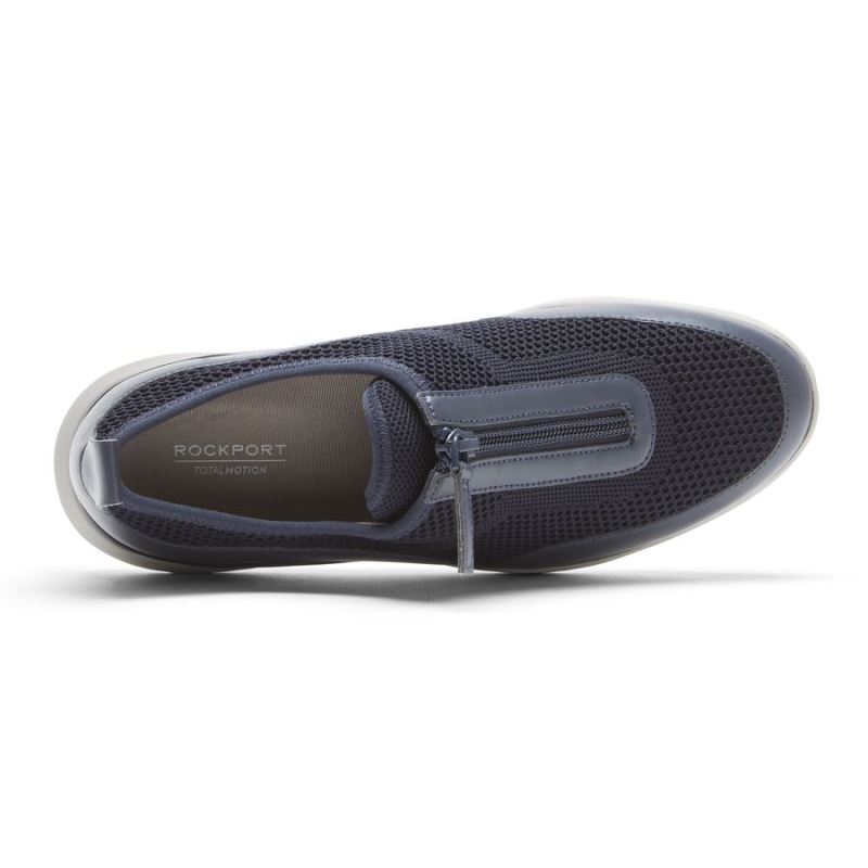 ROCKPORT - WOMEN'S TOTAL MOTION SPORT ZIP SNEAKER-NAVY