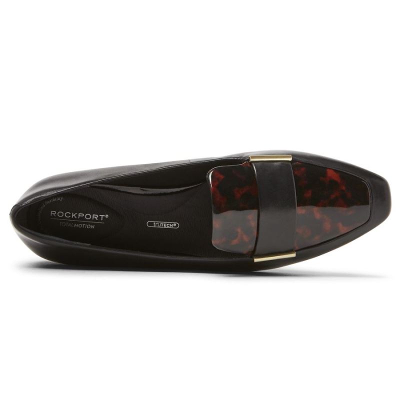 ROCKPORT - WOMEN'S TOTAL MOTION LAYLANI METAL ACCENT LOAFER-BLACK/TORTOISESHELL