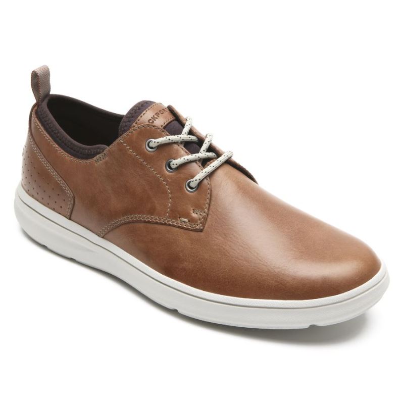 ROCKPORT - MEN'S ZADEN PLAIN TOE OXFORD-BOSTON TAN LEATHER