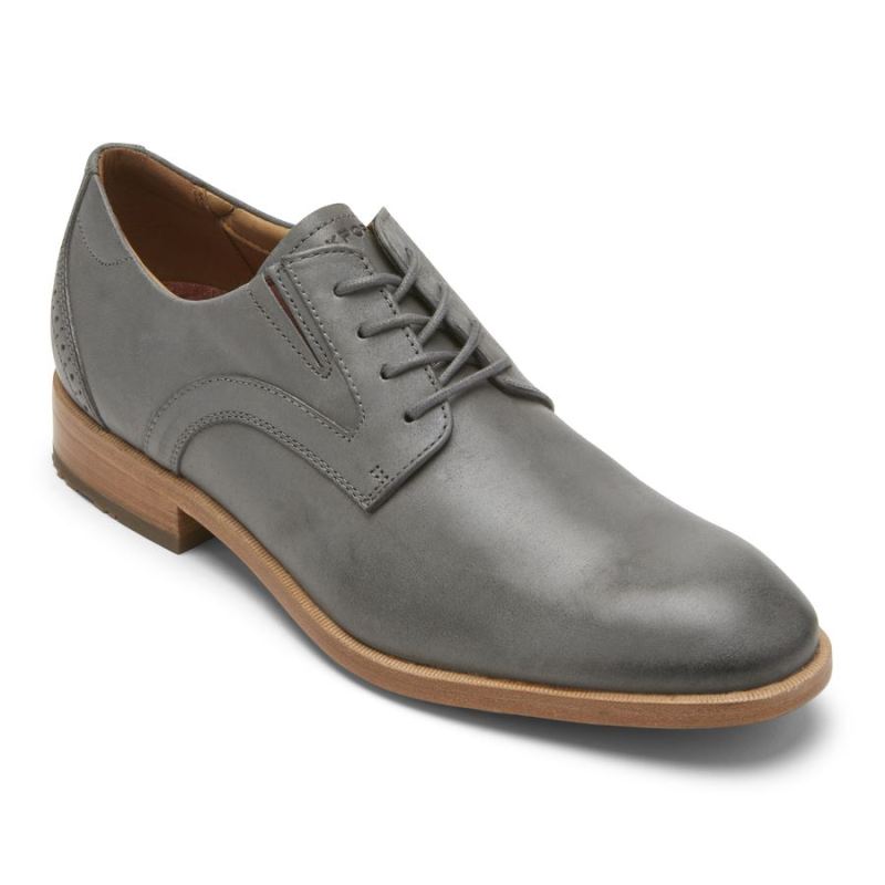 ROCKPORT - MEN'S TOTAL MOTION OFFICE PLAIN TOE OXFORD-STEEL GREY