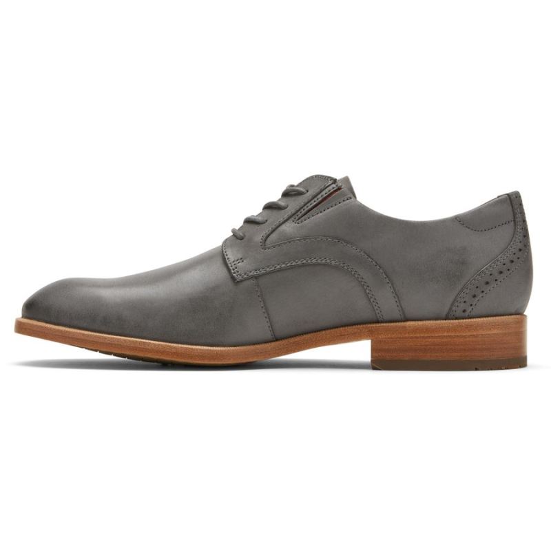 ROCKPORT - MEN'S TOTAL MOTION OFFICE PLAIN TOE OXFORD-STEEL GREY