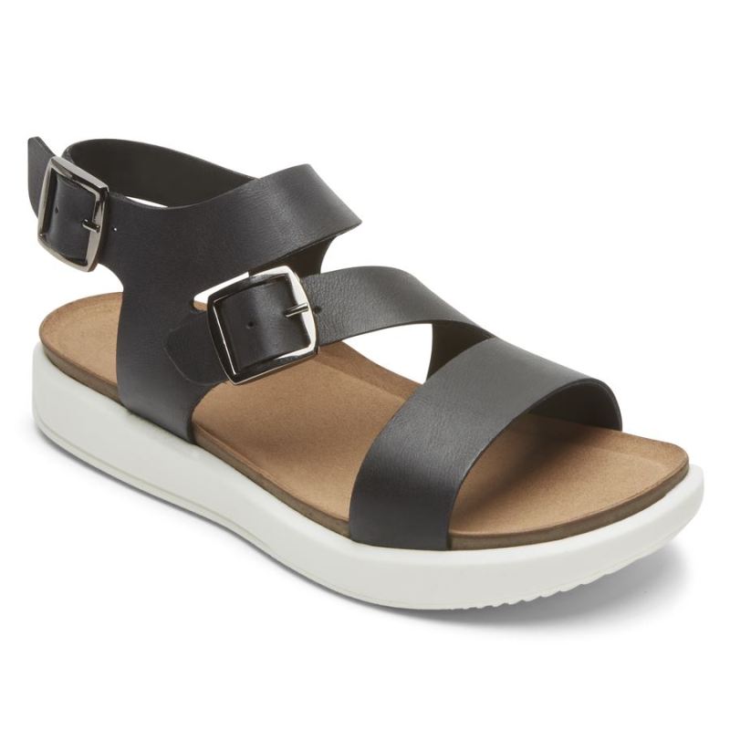ROCKPORT - WOMEN'S KELLS BAY ASYMMETRICAL SANDAL-BLACK