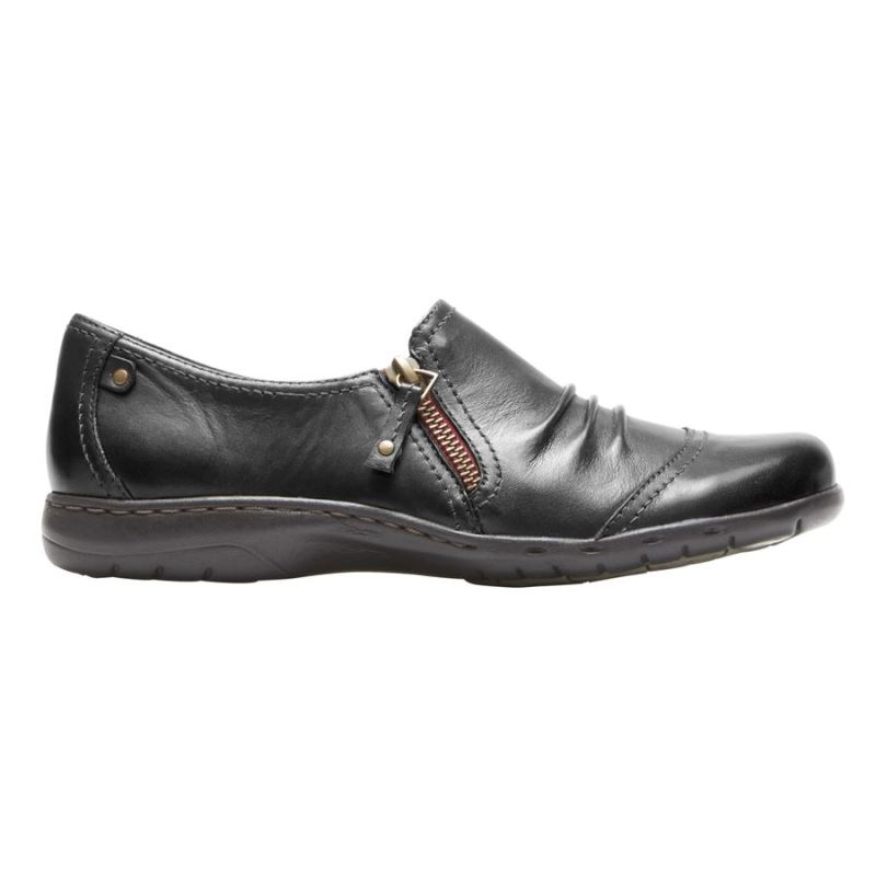 ROCKPORT - COBB HILL PENFIELD ZIP SHOE-BLACK LEATHER