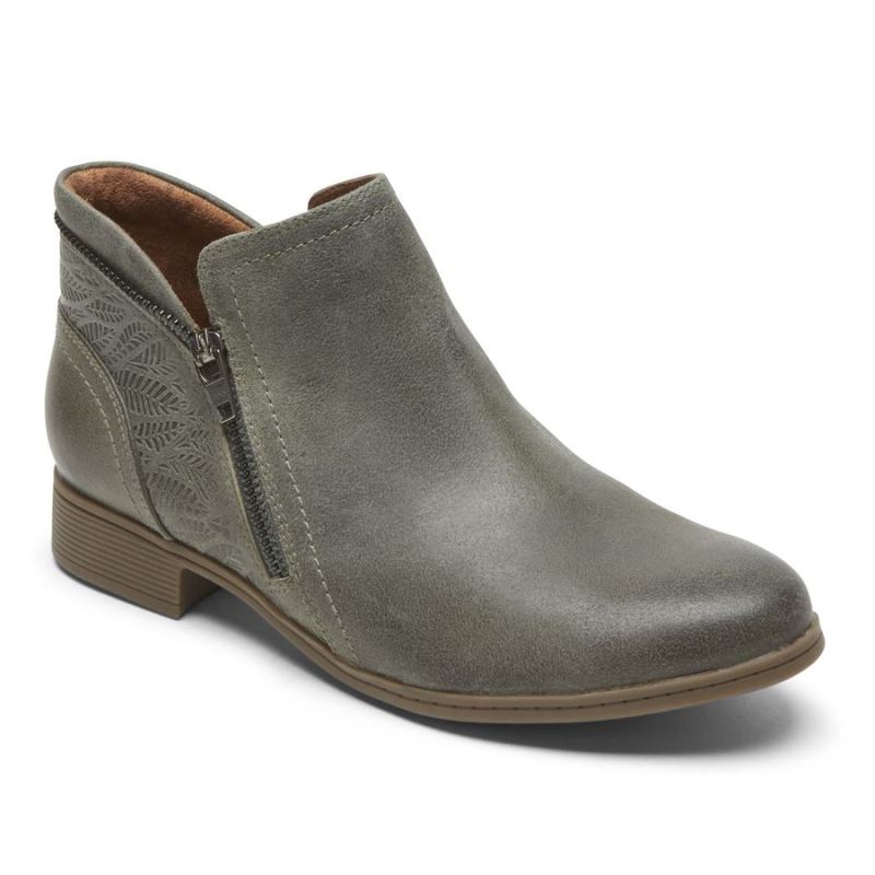 ROCKPORT - WOMEN'S COBB HILL CROSBIE BOOTIE-GREY GREEN