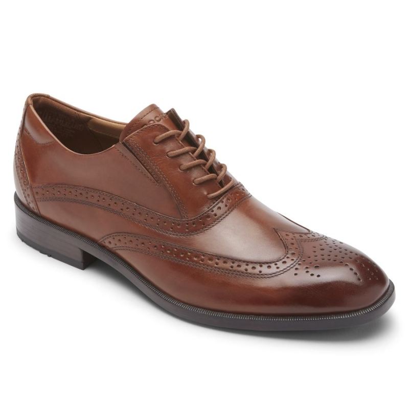 ROCKPORT - MEN'S TOTAL MOTION OFFICE WINGTIP-BRITISH TAN